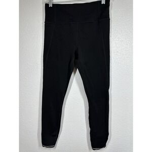 Athleta Leggings Womens Small High Rise Zip Pocket Reflective Trim Yoga Gym